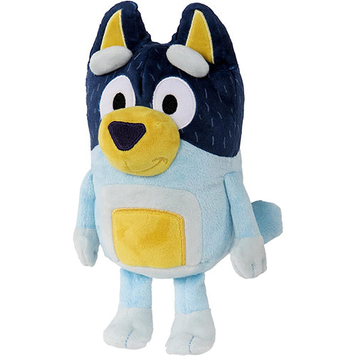 Plush toy character named Bandit from the popular bluey brand who is a blue heeler male dog and Bluey's father.