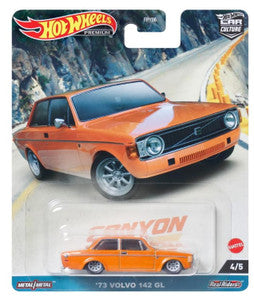 Hot Wheels Premium 73 Volvo 142 GL Orange Diecast Car