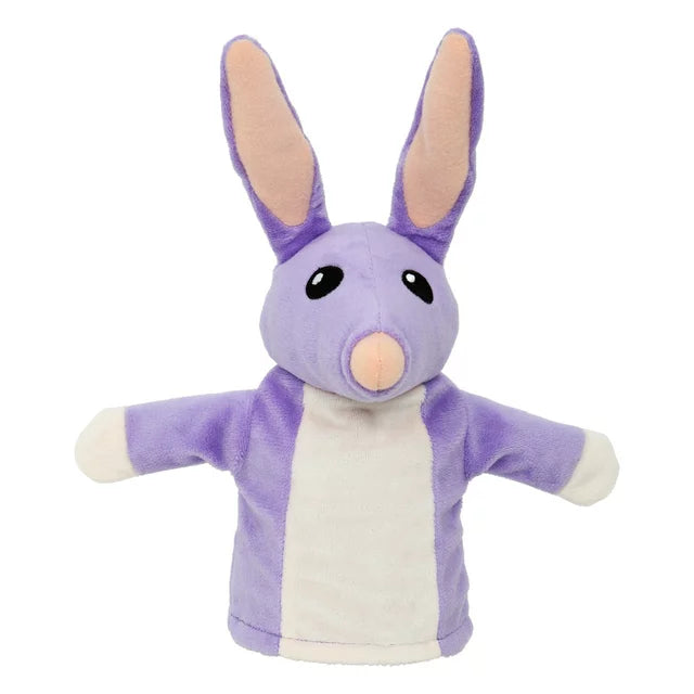 Plush hand puppet toy character named Bob Bilby from the popular bluey brand.