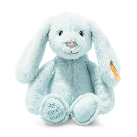 Steiff My First Steiff Hoppie Blue Baby Rabbit Plush 10"