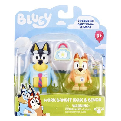 Bluey - Work Bandit (Dad) & Bingo - 2pk Figurines